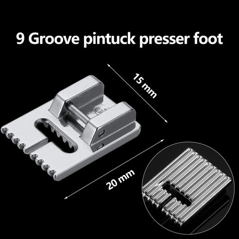 15 Pieces Sewing Machine Twin Needle Double Stretch Twin Needle Pins with 2 Pieces 9 Groove Pintuck Presser Foot for Household Sewing Machine Acce...