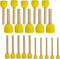 20 PCS Round Sponges Brush Set Kids Painting Tools - Pistha Sponge Painting Stippler Set DIY Painting Tools in 4 Sizes for Kids (Yellow)...