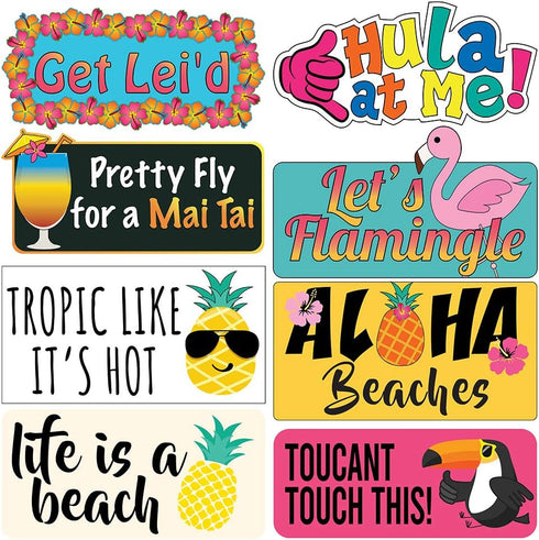 Luau Party Photo Prop Set - 40 pcs - Hawaii - Aloha -Tropical - Tiki - Summer Themed Beach and Pool Party Decoration, Favors & Supplies...