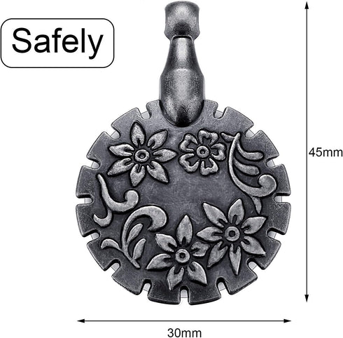 2 Pieces Yarn Cutter Pendants Antique Gold Silver Metal Thread Cutter Pendant Round Shape for DIY Sewing Tools(Antique Silver)...