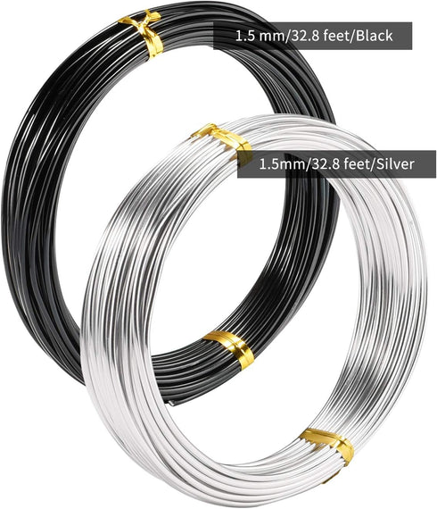 16 Gauge?Silver+Black Wire +Pliers?65ft/20M Metal Wire,Aluminum Wire, Bending Wire,Armature Wire for Sculpting and DIY Craft Supplies...