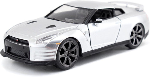 Fast & Furious 1:32 2009 Brian's Nissan GT-R R35 Die-Cast Car, Toys for Kids and Adults(Silver)...