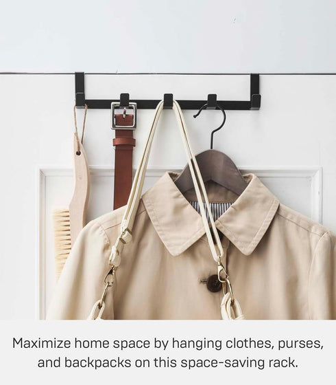 YAMAZAKI home Smart Wide Over the Door Rack, Black...