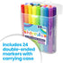 International Arrivals Happido Set of 24 Double Sided Markers, Non Toxic Markers for Kids Ages 4-8, Water Based Vibrant Coloring Kids Markers with...