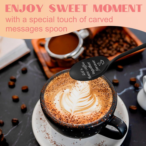 Anniversary Wedding Engagement Gifts for Couple - Couple Gifts Personalized Gift Lets Have Coffee Together Forever Spoon, Birthday Christmas Valen...