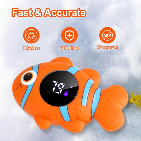 Baby Bath Thermometer,The Infant Baby Bath Floating Toy, Safety Temperature Water Thermometer, Baby Temperature Warning, LED Display Warning Therm...