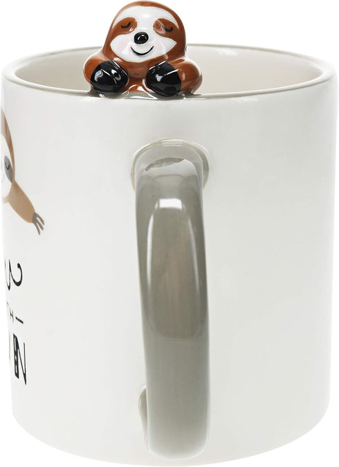 Pavilion Gift Company Slow The Sloth Down - Sloth Gray 17oz Dolomite Coffee Cup Mug...