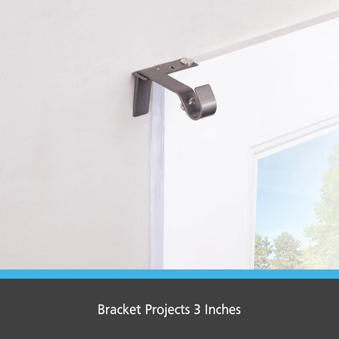 Kenney Fast Fit 5/8" No Measure Curtain Rod Brackets, Pewter...