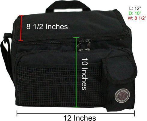 Transworld Durable Deluxe Insulated Lunch Cooler Bag (Many Colors and Size Available) (12"x10"x8 1/2", Black)...
