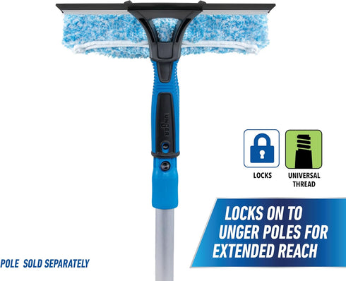 Unger Professional 2-in-1 Squeegee & Scrubber - 10” Window Cleaning Tool – Cleaning Supplies, Squeegee for Window Cleaning, Commercial & Residenti...