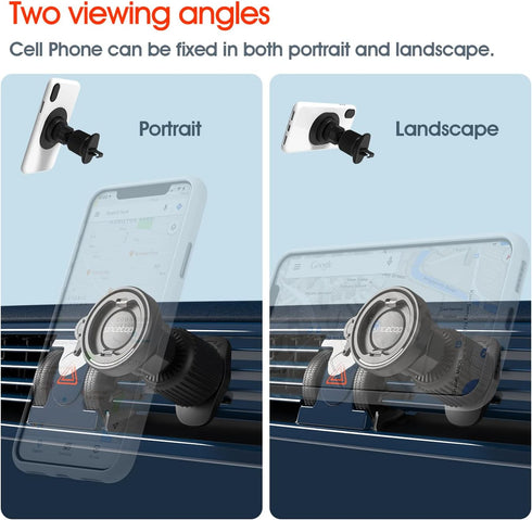 sincetop Car Vent Phone Mount with Vent Lock Hook, Air Vent Car Phone Holder for Horizontal Vent Fin, One Hand Quick Mount & Release Cellphone Hol...