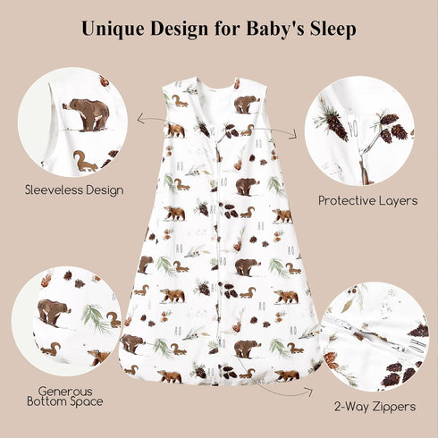 david's kids 100% Cotton Baby Sleep Sack 12-18 Months, Ultra Soft Baby Wearable Blankets with 2-Way Zipper, 2 Pack Comfy Toddler Sleeping Bags for...
