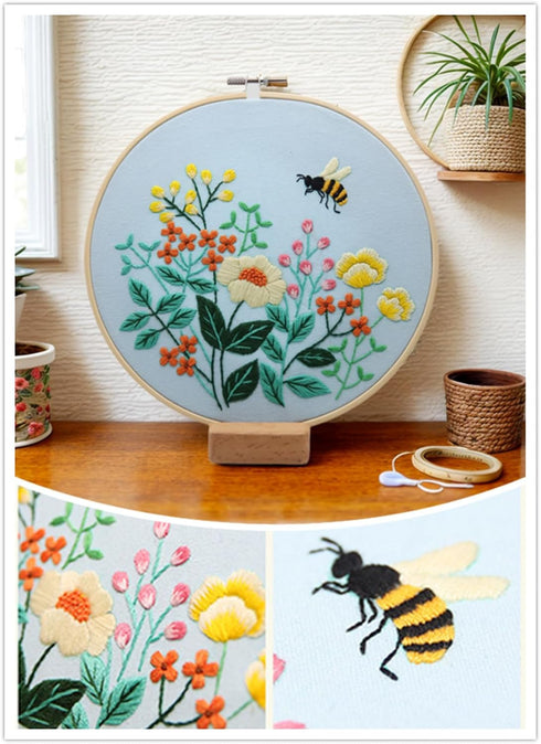 Ahapego Embroidery Kit for Beginners Adults, 3 Sets Hand Embroidery Kit DIY Crafts, Embroidery Stitch Practice Kits with Stamped Pattern, Easy to ...