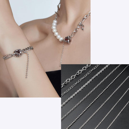 Ecoofor Necklace Chains for Jewelry Making, 62.3 Feet 8 Rolls 304 Stainless Steel Jewelry Chains for DIY Necklace Bracelet Jewelry Making with Sta...