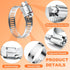 40PCS Hose Clamps, Camtek Stainless Steel Adjustable 6-29mm Range Worm Gear Hose Clamp Duct Clamp Pipe Clamp Fuel Line Clamp for Plumbing, Automot...