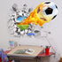 U-Shark® 3D Self-Adhesive Removable Break Through The Wall Vinyl Football Soccer Wall Stickers/Murals Art Decals Decorator as Kids Birthday Gift (...