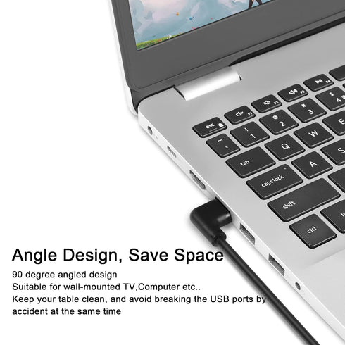 GELRHONR Right Left Angle USB Type C Cable, 90 Degree 18W Fast Charging USB A to USB C Cable (Black-Right-1M)...