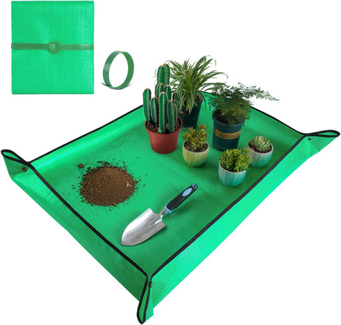 Large Repotting Mat for House Plants Transplanting Control Mess 39.5"x 31.5" Portable Potting Tray Planting Gardening Mat Garden Gifts for Women M...