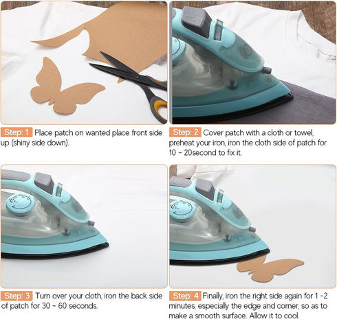 15 Sheets Iron-On Mending Fabric 4.92 x 11 Inch Clothes Patches Repair Kit for Fixing Couch Pants Pockets Holes Knees Elbow (Brown, Black, Dark Gr...