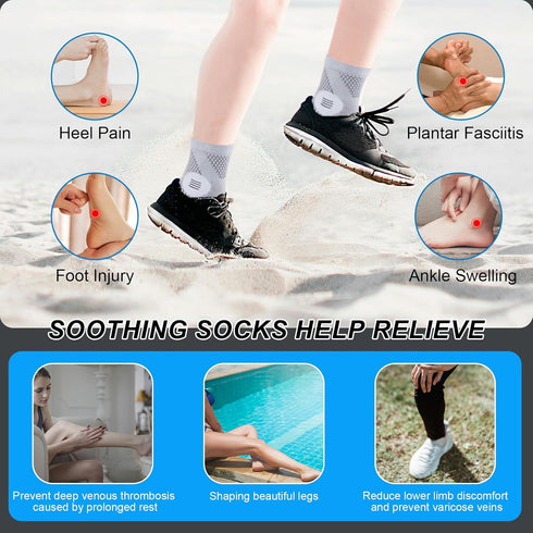 3 Pairs Neuropathy Socks for Women & Men,Nano Comprex Ankle Sleeves Protection Elastic Socks,Soothe Socks for Neuropathy Pain,Anti Fatigue Compres...