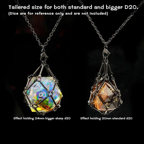 DND Dice Cage for Dungeons and Dragons Gamers Stainless Steel Cage DND Gifts-Black...