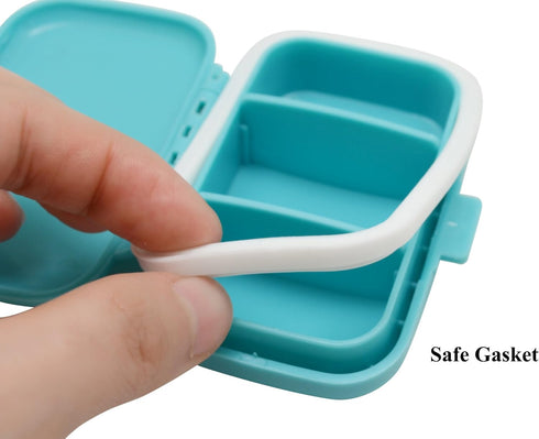 Small Pill Box Supplement Case for Pocket or Purse - 3 Removable Compartments Travel Medication Carry Case - Daily Vitamin Organizer Box (Blue)...