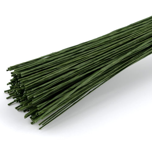 200 Pieces Dark Green Floral Stem Wire 14 Inch Stem Wire Flower Making Accessory Florist Wire for Crafts Flower Arrangement Stem Wrapping DIY Bouq...