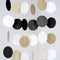 MerryNine Paper Garland 5 Pack, 65 Ft Glitter Paper Garland Circle Dots Hanging Decor, Banner for Baby Shower, Birthday, Nursery Party Decor (Blac...