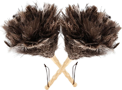 Ostrich Feather Duster, 16-Inch, 2-Pack, Reusable Design for Effortless Cleaning of Delicate Items, Antiques, Electronics, and More – Ideal for Ho...