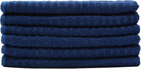 Microfiber Kitchen Cleaning Cloth Thick Dish Rags Waffle Weave Washcloths Dish Cloths Ultra Absorbent Odor Free 12inch X 12inch 6 Pack Navy Blue...