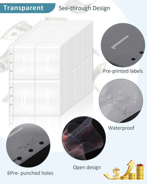 100 Envelope Challenge Binder with Lock - A5 Money Saving Budget Binder Easy and Fun Way to Save $5,050 Savings Challenges Book with Envelopes (Bl...