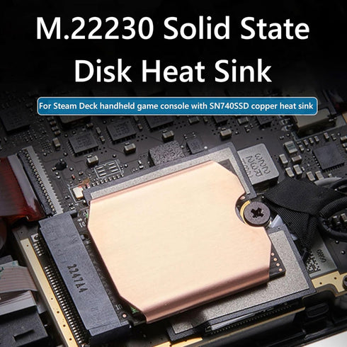 Steam Deck SSD Heatsink Thermal Pad, M.2 2230 NVME SSD Copper Heat Sink Cooling Thermal Pastes Back Cover Opening Tools, Replacements Screwdriver ...