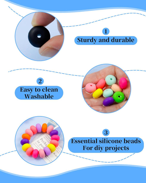 480PCS FIVEIZERO Silicone Beads,48 Colors 12mm Silicone Beads Bulk for Keychain Making,Silicone Beads Bulk for Bracelet Necklace DIY Crafting...