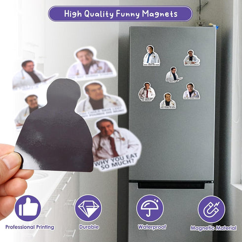 6 Pcs Doctor Phrase Magnets, Cute Meme Quote Funny Fridge Magnets for Home Kitchen Office, Adults Inspirational Refrigerator Magnets for Diet Cont...