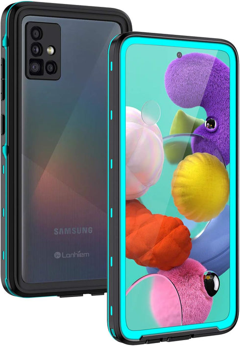 Lanhiem Samsung Galaxy A51 Case, IP68 Waterproof Dustproof Shockproof Case with Built-in Screen Protector, Full Body Sealed Underwater Protective ...