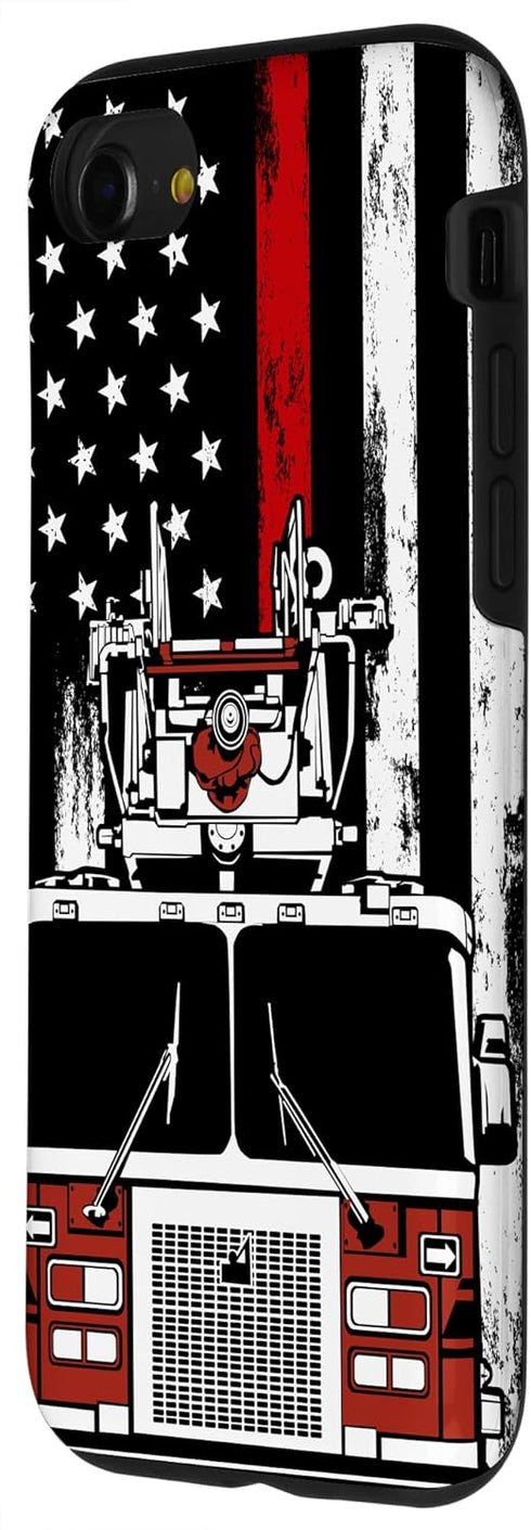 iPhone SE (2020) / 7 / 8 US Flag Firefighter Phone Case Firetruck Gift Fireman Phone Case...