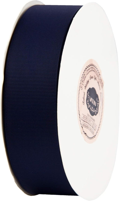 VATIN 1-1/2" Solid Navy Blue Grosgrain Ribbon Spool -50 Yards, Great for Sewing, Gift Wrapping, Hair Bows, Flower Arranging, Home Decorating...