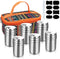 6Pcs Stainless Steel Spice Shaker, Camping Spice Kit with Travel Bag, Salt and Pepper Shakers Set For Salt Sugar Spice Dry Herb Spice, for Home or...