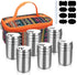 6Pcs Stainless Steel Spice Shaker, Camping Spice Kit with Travel Bag, Salt and Pepper Shakers Set For Salt Sugar Spice Dry Herb Spice, for Home or...
