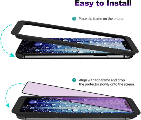 ZUSLAB Anti Blue Light Tempered Glass Screen Protector Compatible with Apple iPhone 13 Mini 5.4 Inch 2021 ?2 Pack??with Installation Frame?, Anti ...