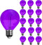 G40 Light Bulbs Replacement Purple 1W Shatterproof Plastic LED Globe Bulbs G40 LED String Lights Replacement Bulb E12/C7 Candelabra Base for Indoo...