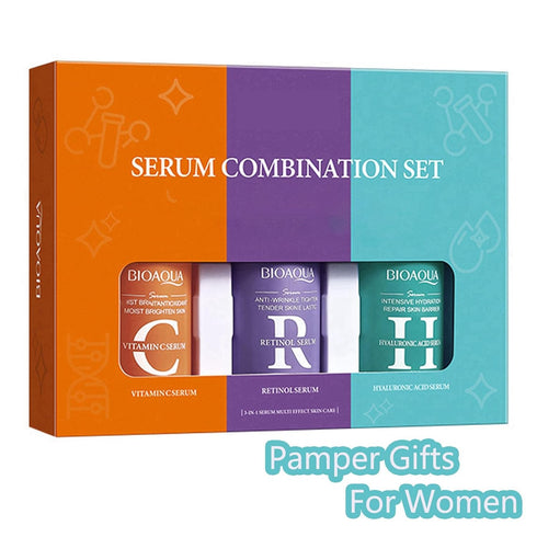 3-In-1 Hydrating Skincare Set With Vitamin-C, Retinol And Hyaluronic-Acid, Skincare Gift Set For Women, Anti-Aging Skin Care Set With Hyaluronic-A...