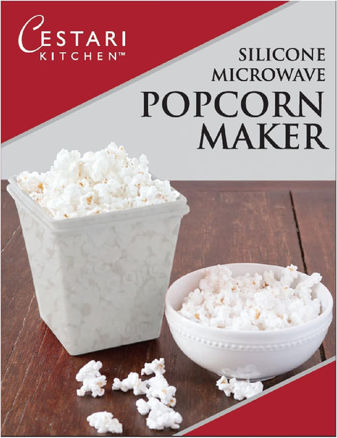 Microwave Air Popper | BPA Free Premium European Grade Clear Platinum Silicone Popcorn Maker | Replaces Microwave Popcorn Bags | Enjoy Air Popped ...