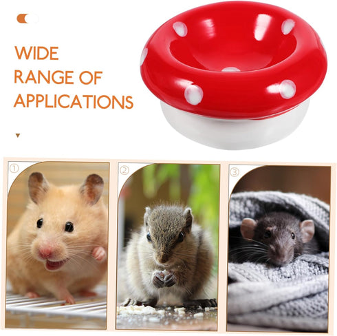 Hamster Ceramic Bowl Mushroom Food Hamster Feeder Chinchilla Bowl Hamster Water Guinea Pig Bowl Water Dish Rat Feeding Bowl Rat Bowl Hamster Bowl ...