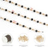 KYUNHOO 16.4 Feet Black Beaded Chain for Jewelry Making Gold Plated Brass Rosary Chain on Spool with Lobster Claps and Jump Rings for Women Neckla...