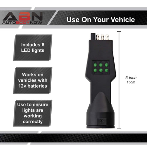 ABN 7 Blade 4-Way Flat Circuit Tester - Trailer Testers Electricity Wire Circuits Connector Testing for 12v Vehicles...