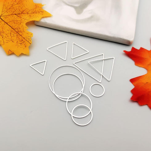 100Pcs Earring Beading Hoops for Jewelry Making,50Pcs Round Earrings Findings Hoops 50Pcs Triangle Earring Beading Hoops for DIY Craft Jewelry Mak...