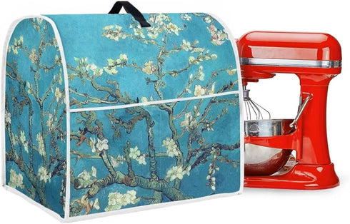 Almond Blossoms Tree Oil Painting Mixer Cover Dustproof Washable Mixer Cover Protection with Handle Pockets Home Kitchen Appliance Cover Stain Res...