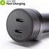 mophie 60W Dual USB-C Car Charger, Universal AUX Compatibility, LED Indicator, Fast Charging, Multi-Device...