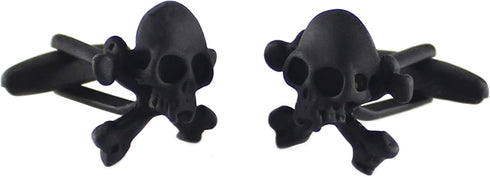Skull Cufflinks Black Skull And Cross Bones Cuff Links In Box (A)...